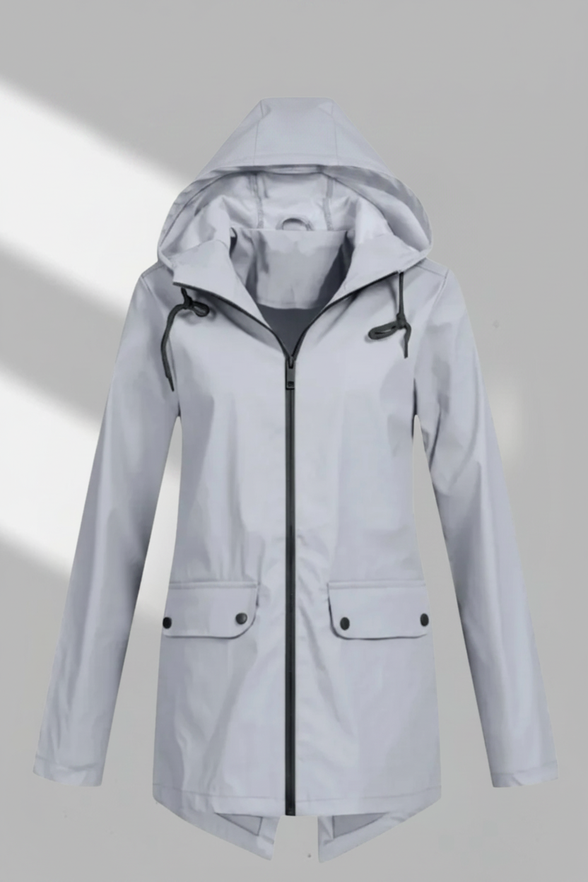 Hooded Longline Zip Front Utility Coat
