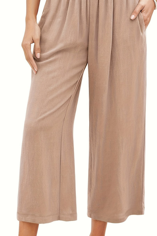 Flowing Cropped Summer Pants Wideleg