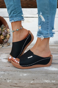 Arch Support Wedge Slip On Sandals