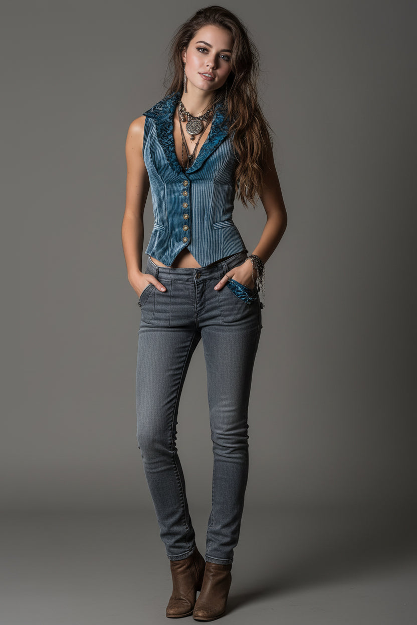 Retro Style Vest with Sophisticated Tailored Silhouette