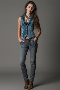 Retro Style Vest with Sophisticated Tailored Silhouette