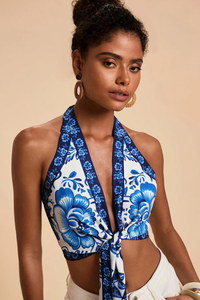Vibrant Floral Halter Top