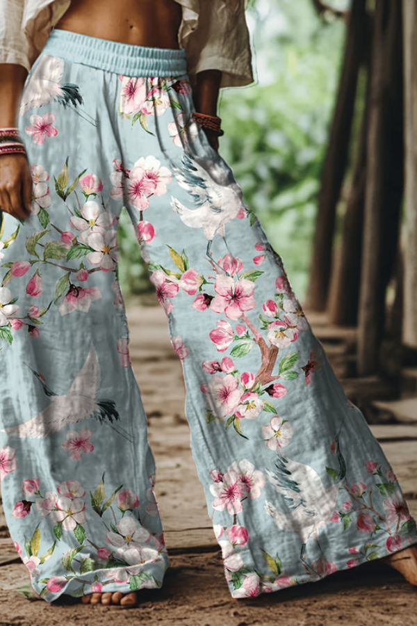 Floral Cropped Summer Pants Vintage