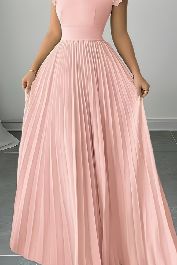 Summer Floral Square Neck Pleated Midi Dresses