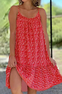 Printed Sleeveless Swing Dress