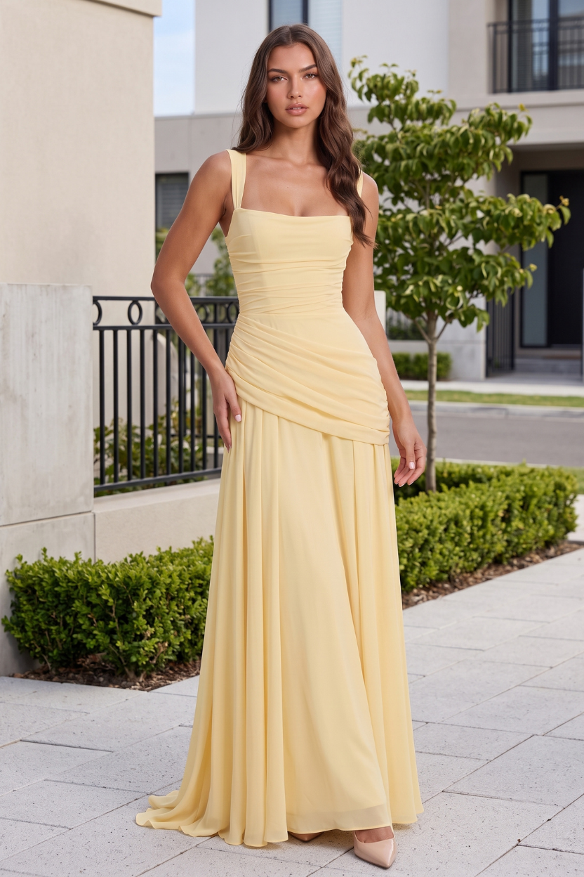 Elegantes Fließendes Serena Maxikleid