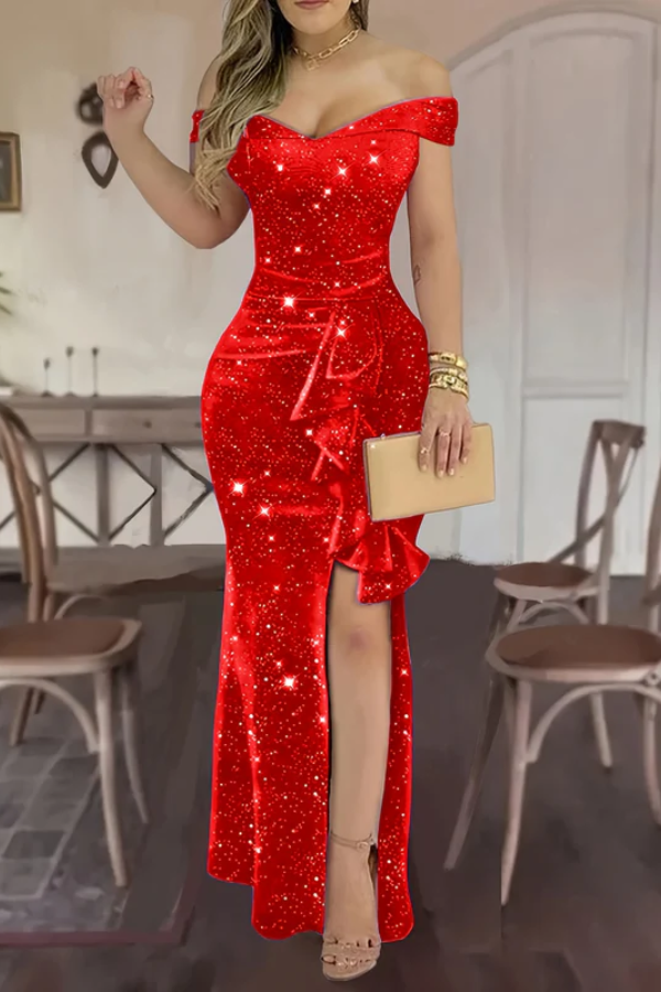 Glamorous Off Shoulder Maxi Dress