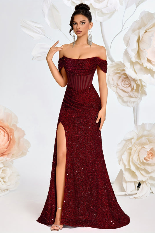 Gleaming Sequin One Shoulder Dress