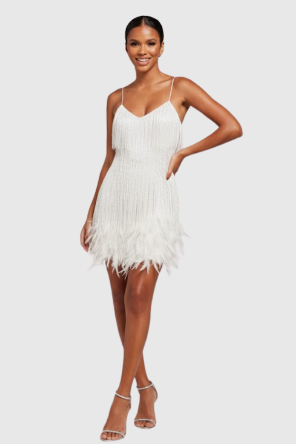Fringe Feather Cocktail Dress