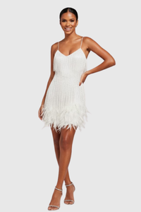 Fringe Feather Cocktail Dress