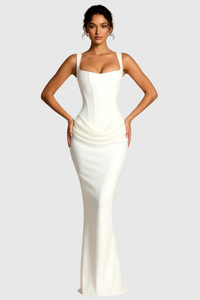Sculpted Elegant Midi Occasion Dress