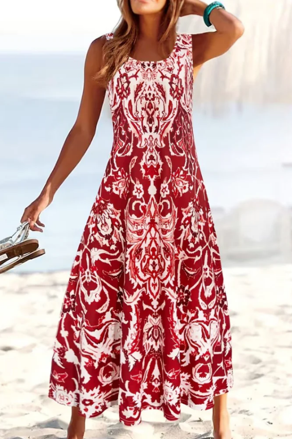 Summer New Fashion Vacation Style Floral Print Women'S Dress