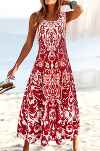 Summer New Fashion Vacation Style Floral Print Women'S Dress