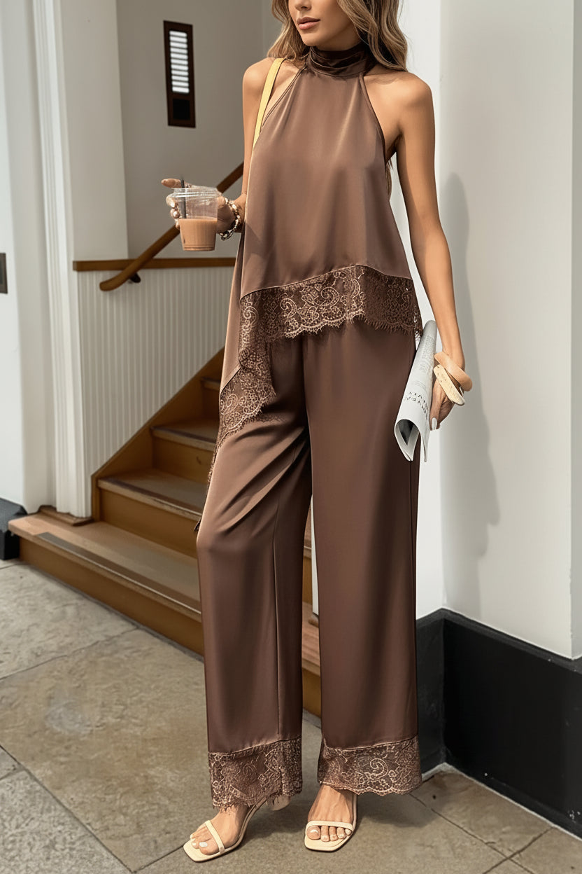 Bohemian Inspired Two-Piece Set with Refined Lace Details