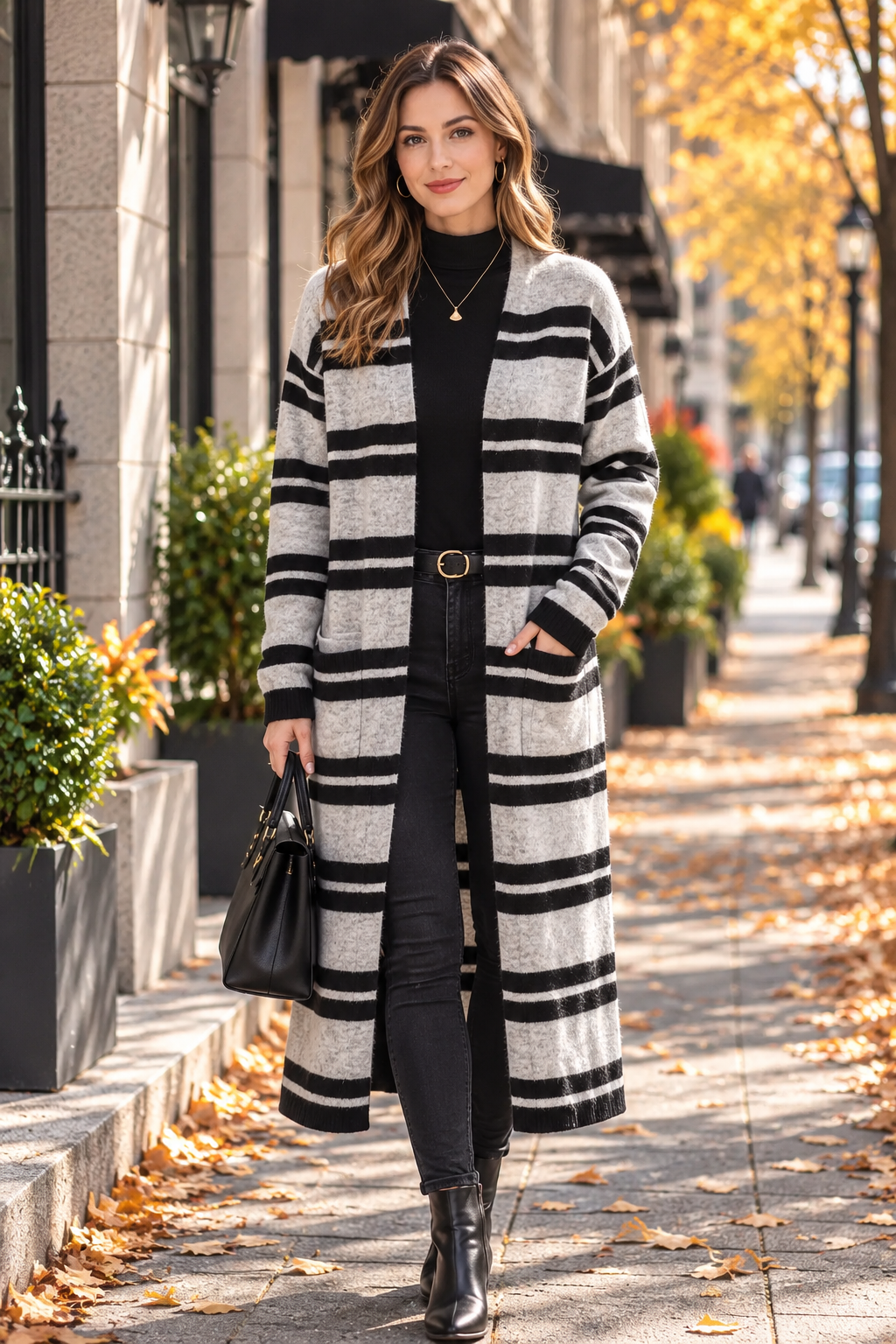Everyday Striped Cardigan