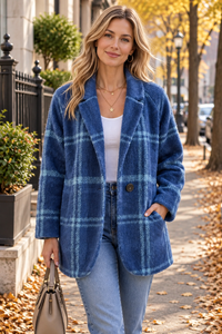 Oversized Plaid Parka With Side Pockets
