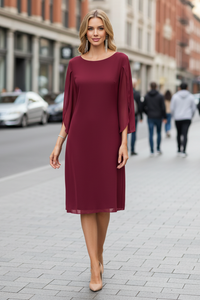 Layered Sleeve Midi Dress