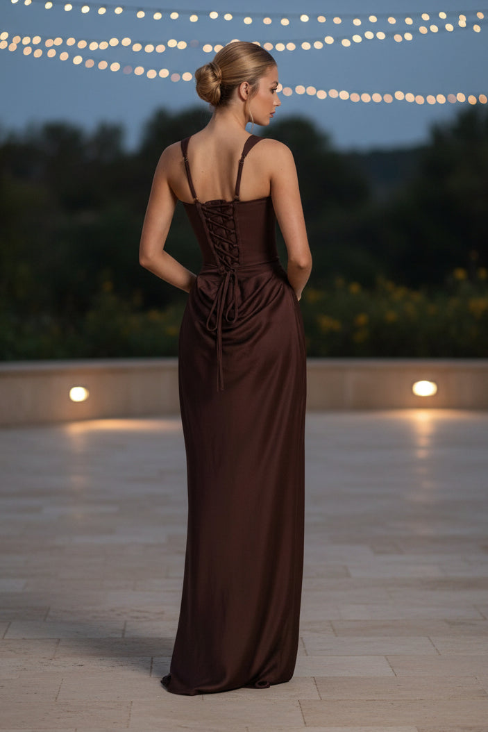 Flowing Corset Maxi Dress