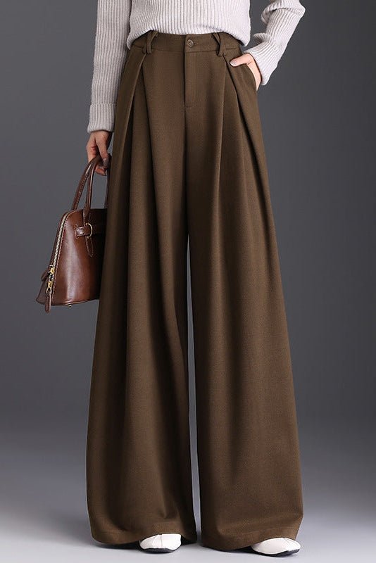 Fluid Wool Wide Leg Pants
