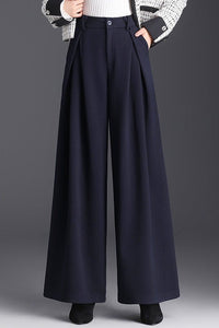 Atelier - Fluid Wide Leg Pants with Deep Front Pleats, Lightweight Wool-Like Texture 2
