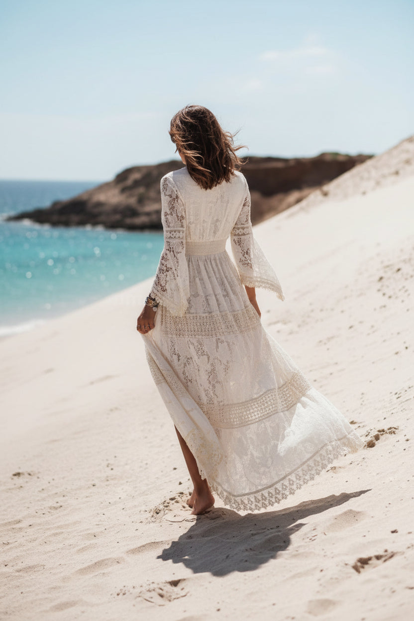 Boho Chic V-Neck Maxi Dress for Effortless Summer Elegance 3
