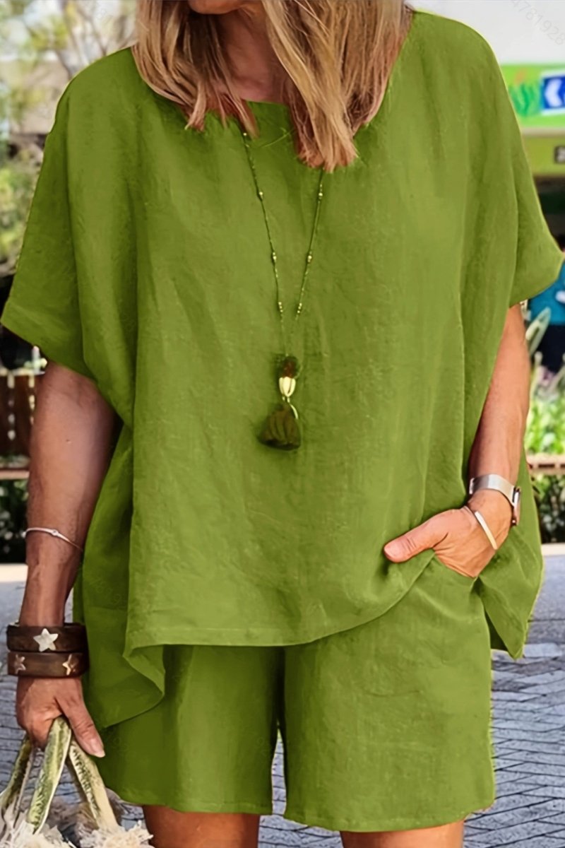 Breezy Linen Top and Shorts Set for Effortless Style 2