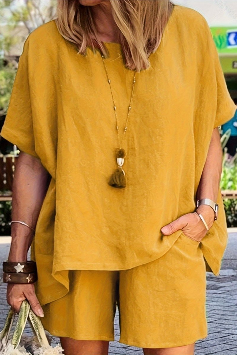 Breezy Linen Top and Shorts Set for Effortless Style 4