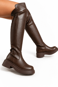 Agnes | Damen-Winterstiefel mit Plateau und Overknee-Schaft