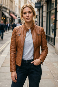 Jacke mit asymmetrischem Verschluss