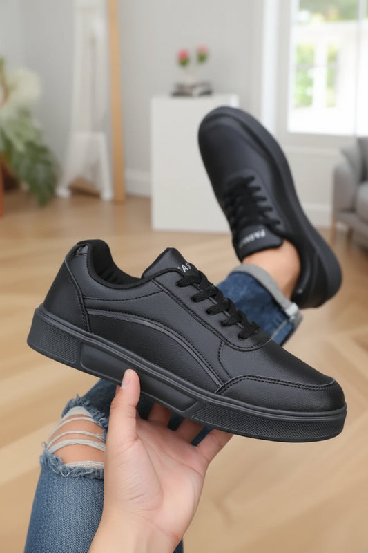 Casual Leather Platform Sneakers for Men - Comfortable Slip-On Skate Shoes 0