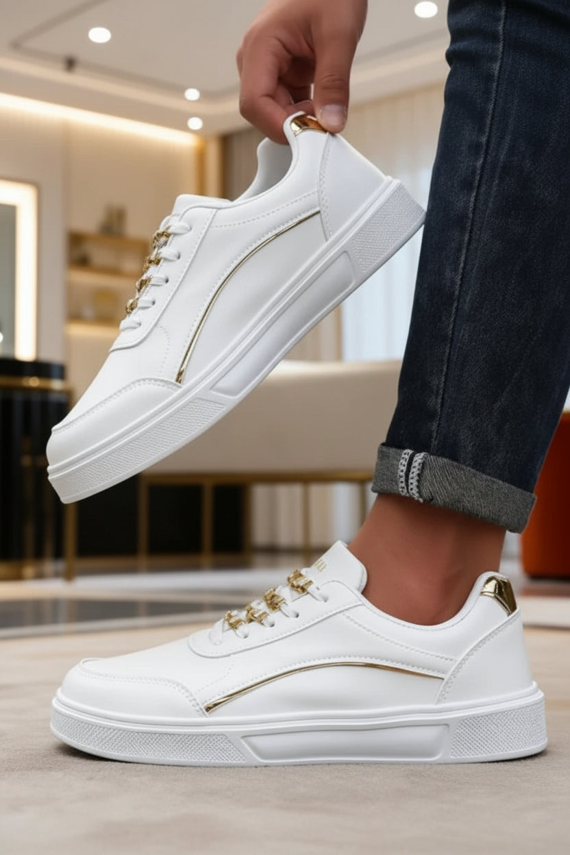 Casual Leather Platform Sneakers for Men - Comfortable Slip-On Skate Shoes 2