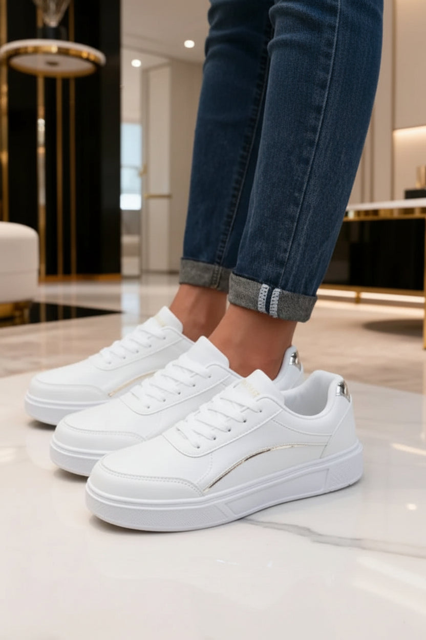 Casual Leather Platform Sneakers for Men - Comfortable Slip-On Skate Shoes 4