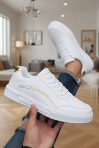 Casual Leather Platform Sneakers for Men - Comfortable Slip-On Skate Shoes 5