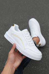 Casual Leather Platform Sneakers for Men - Comfortable Slip-On Skate Shoes 8