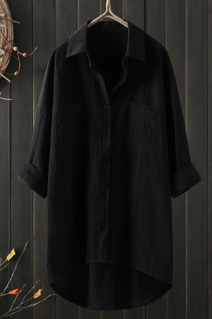 Casual Oversized Cotton Blouse for Effortless Style 3