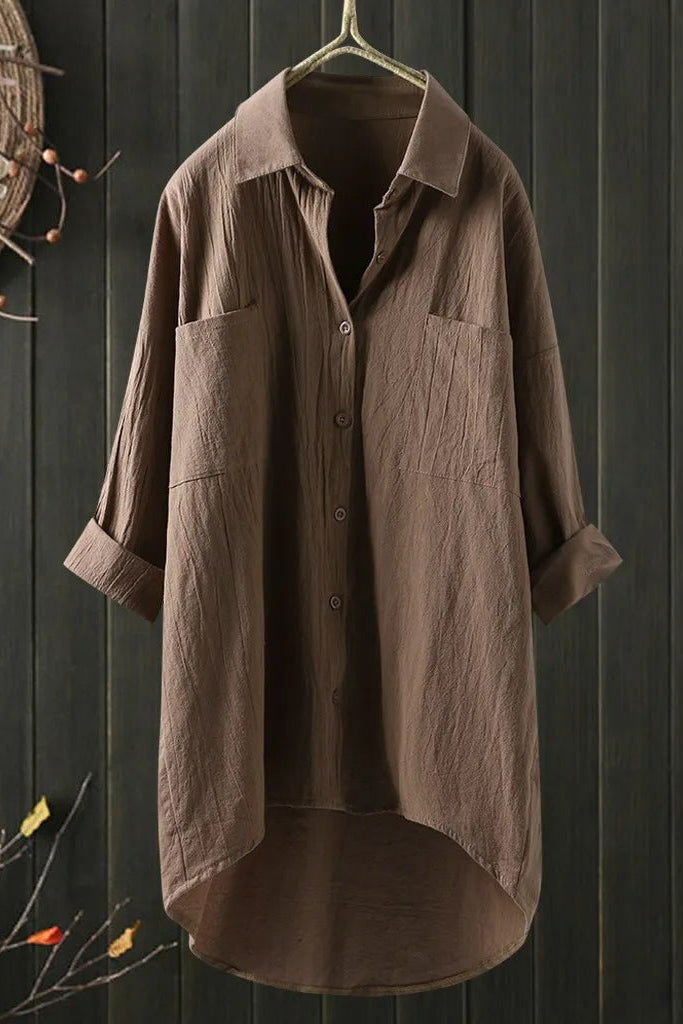 Casual Oversized Cotton Blouse for Effortless Style 4