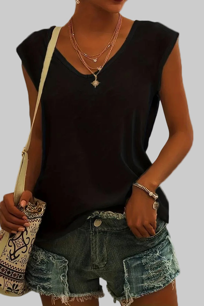 Casual V-Neck T-Shirt in Soft Breathable Fabric for Everyday Comfort 1