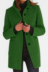 Elegant Button Front Longline Collared Coat