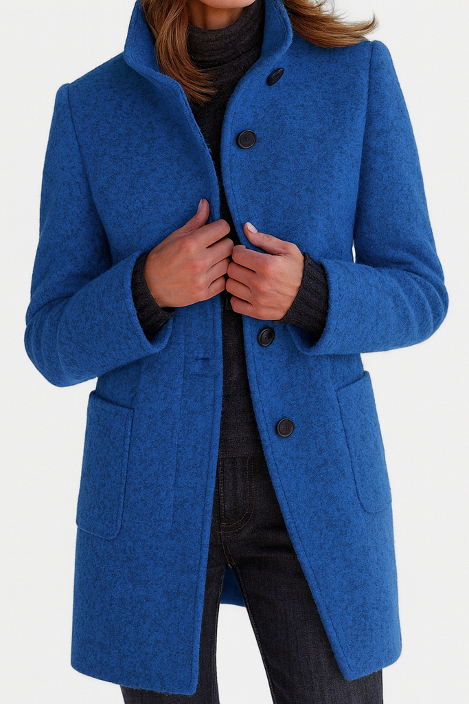 Elegant Button Front Longline Collared Coat