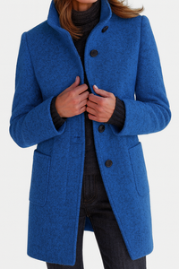 Elegant Button Front Longline Collared Coat