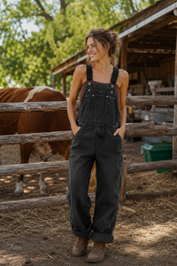 Latzhose im Vintage-Stil mit verstellbaren Trägern