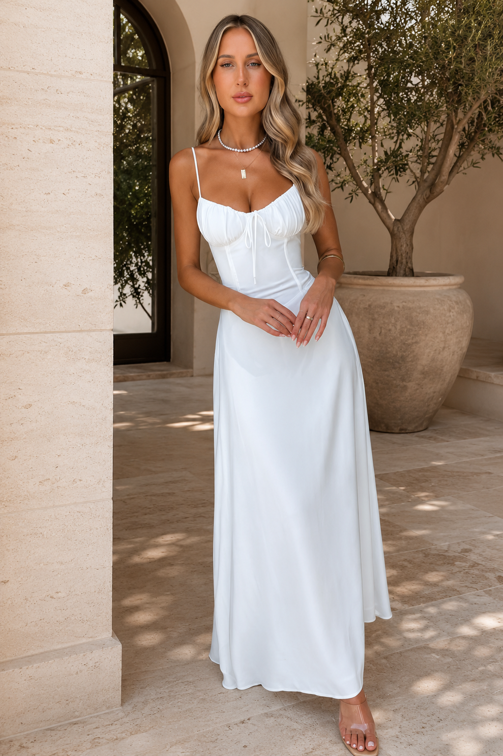Graceful Pleated Maxi Occasion Dress