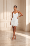 Glamorous Fringe Feather Party Dress
