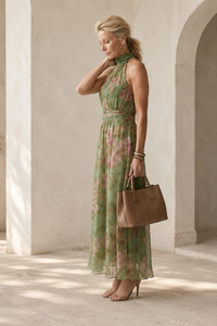 Floral Print Flowing Maxi Dress