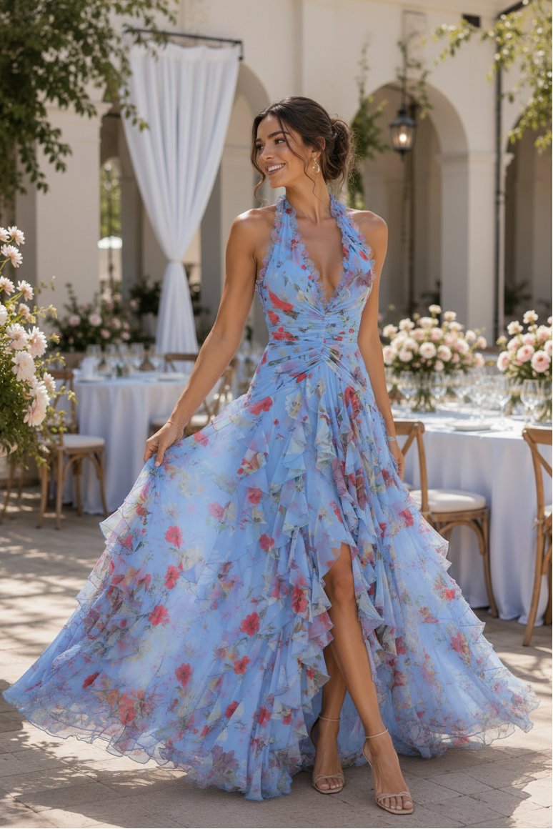 Graceful Maxi Dress with Flattering Flowing Silhouette