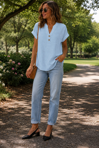 V Neck Summer Blouses