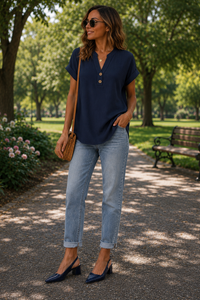 V Neck Summer Blouses