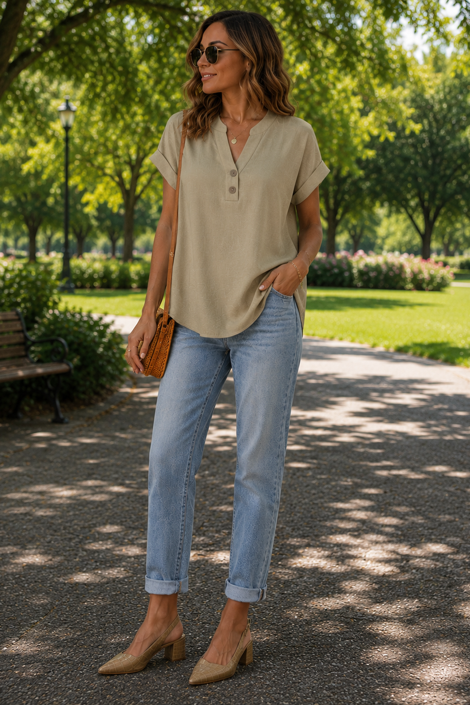 V Neck Summer Blouses
