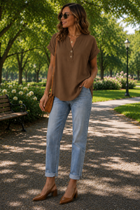 V Neck Summer Blouses