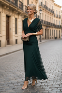 Elegant V-Neck Maxi Dress